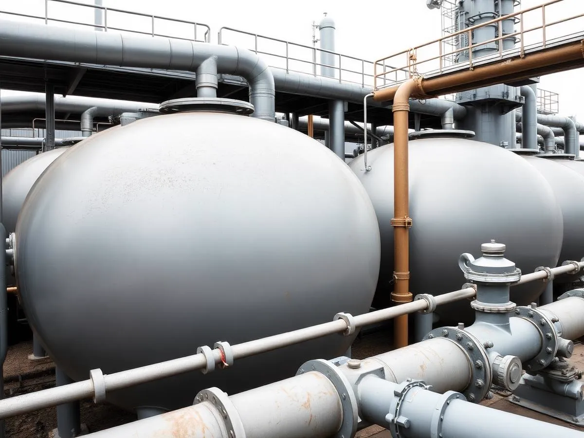 Stalen tanks en leidingwerk met beschermende coating